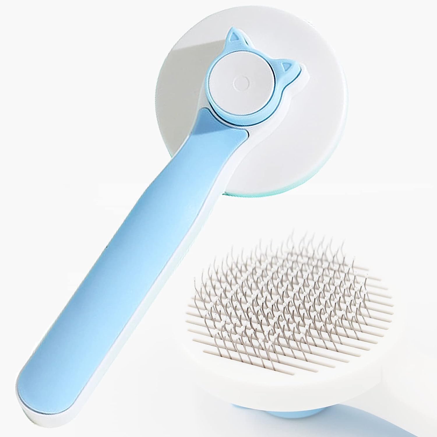 JHEPCOIN Dog Comb Brush Pet Grooming Brush Self Cleaning Slicker Brush for Dogs and Cats Pet Grooming Tool Dog Hair Cleaner Brus