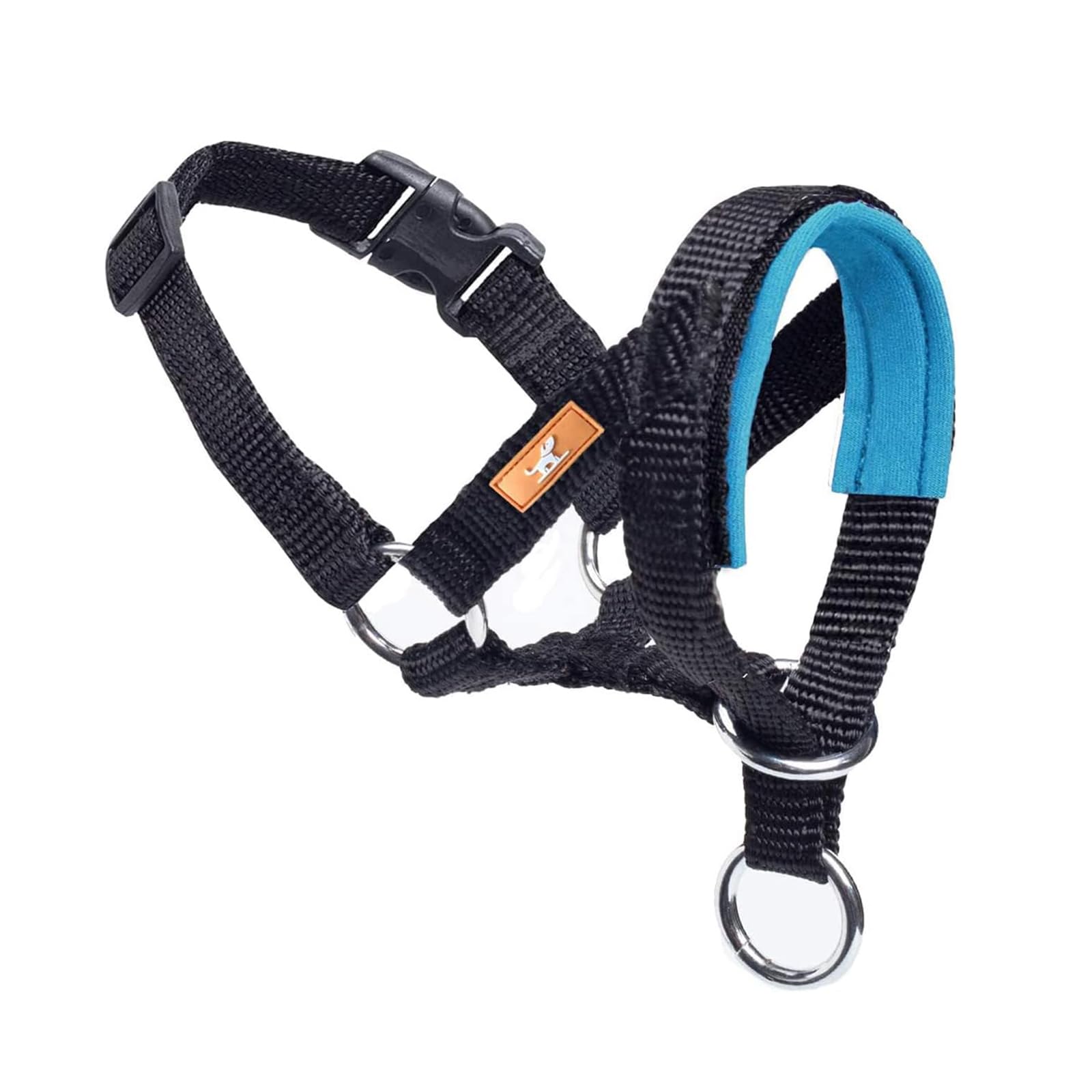 Dog Head Collar with Soft Fabric, Dog Head Harness for Dog to Stop Pulling with Adjustable Loop(M,Lake Blue)