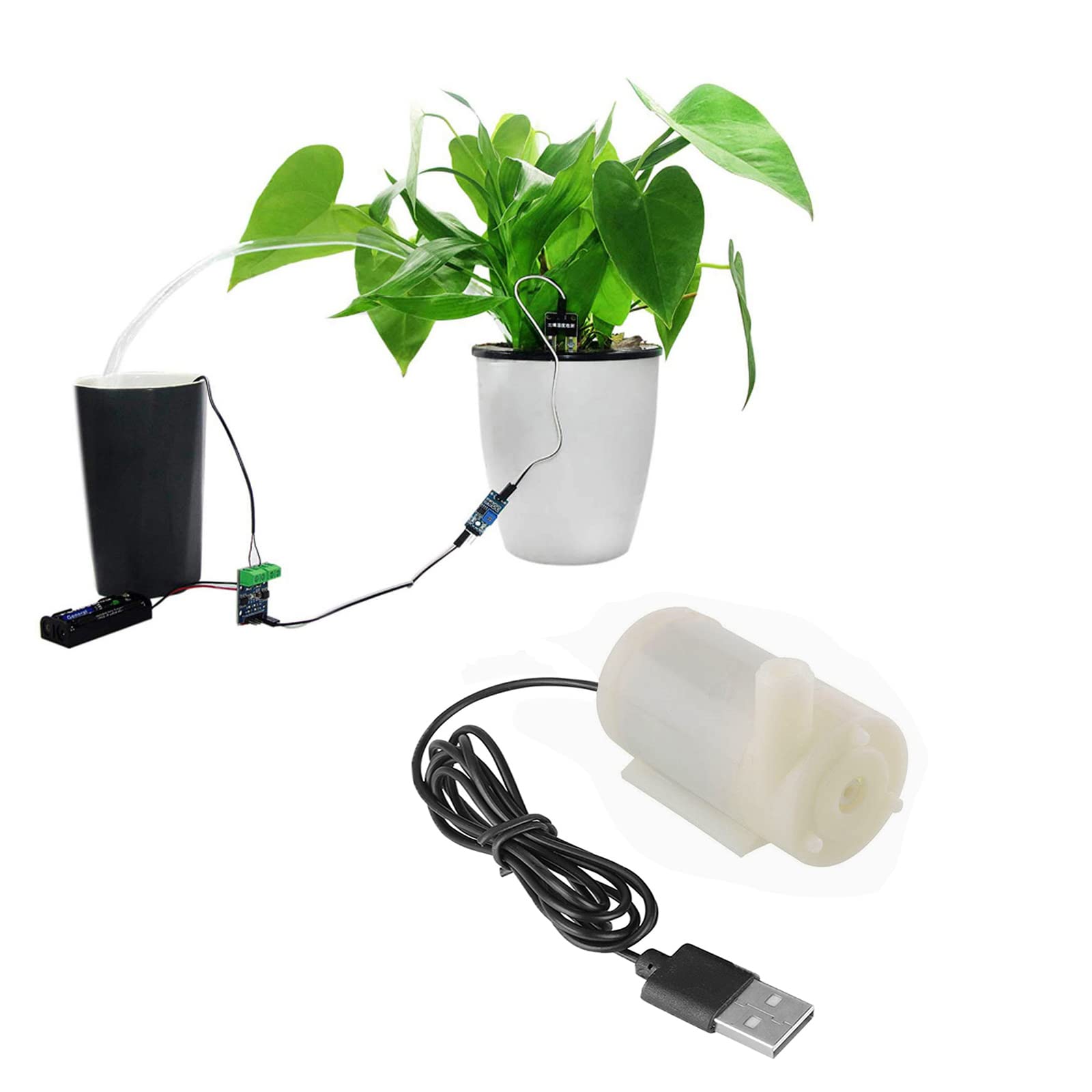 SIPYTOPF 3Pcs DC 3-5V USB Micro Submersible Mini Water Pump for Aquariums Fish Tank Pond Fountain Hydroponics Garden (White)