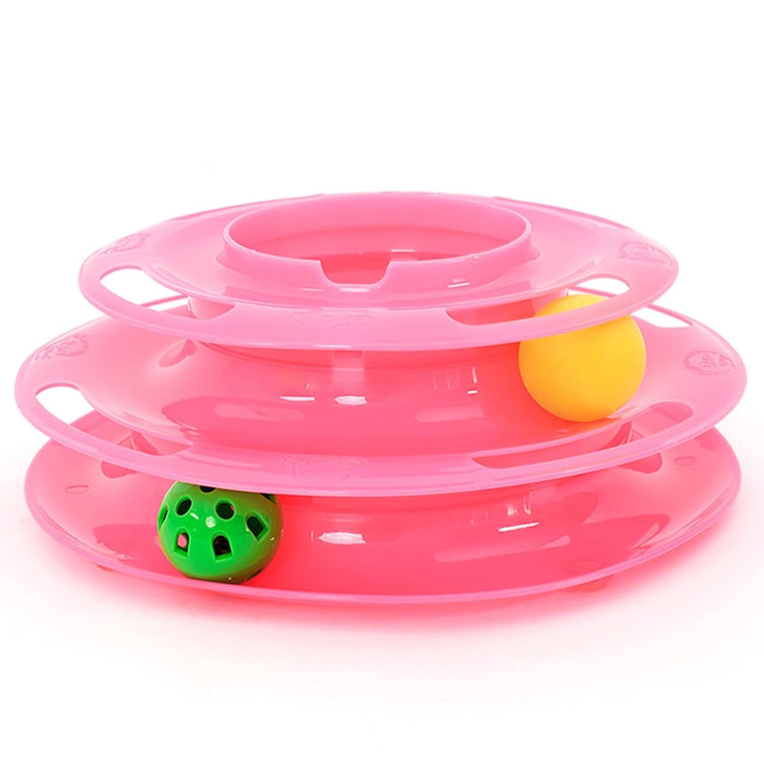 Psk Pet Mart Cat Toy | Interactive Tower Of Plastic Tracks  2 Layers Pet Game Entertainment Tower Roller Cat Ball Toy Cats Circ