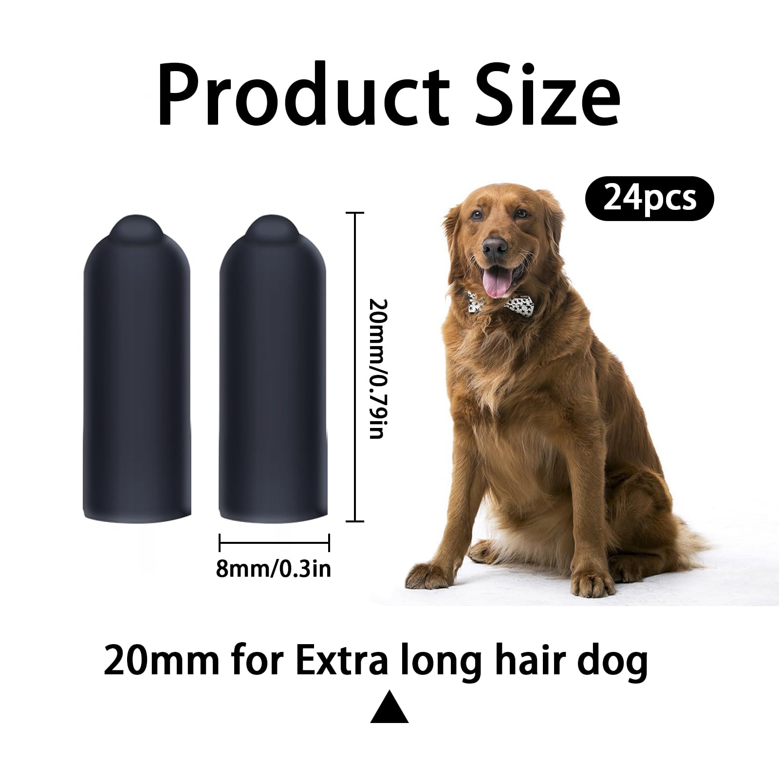 Silicone Covers For Shock Collar,24 Pieces Column Conductive Rubber Sleeve Prong Collar Cover Training Collar Replacement Parts