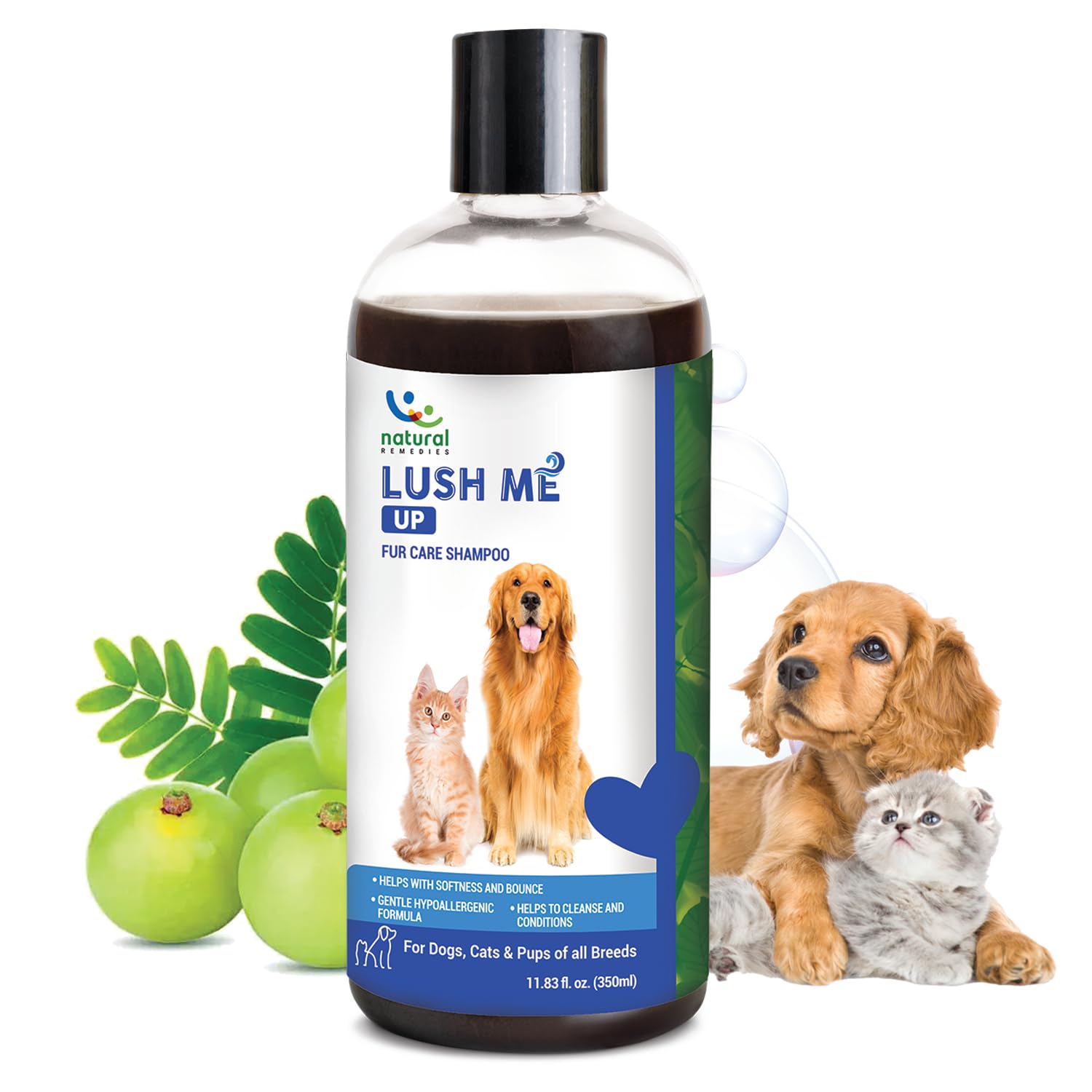 Natural Remedies Lush Me Up Mild Anti-Hairfall Shampoo For Dogs, Cats & Pups Of All Breeds, Reduces Hair Fall And Restore Softne