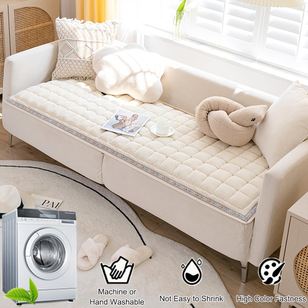 Awjcsv Dog Couch Cover Protector, Couch Cover For Dogs Washable, Pet Couch Covers For Sofa, Non Slip Dog Bed Sofa Cover (Beige,