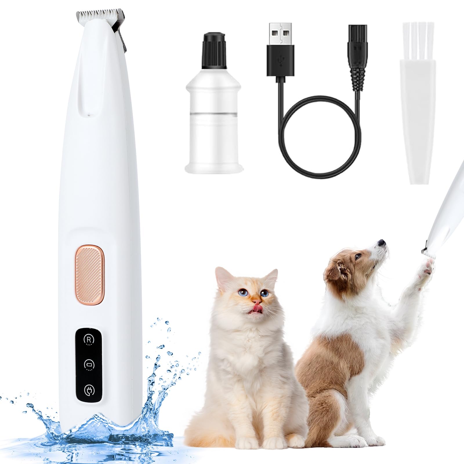 Dog Paw Trimmer With Led Light, Upgraded Paw Trimmer For Dogs, Electric Dog Clippers For Groomming With Led Display, Waterproof 