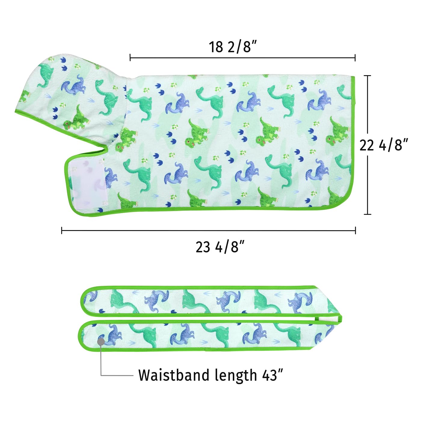 Hde Dog Bathrobe Super Absorbent Quick Drying Towel With Hood For All Dog Breeds Sizes S-Xxl - Cute Dinosaurs - S