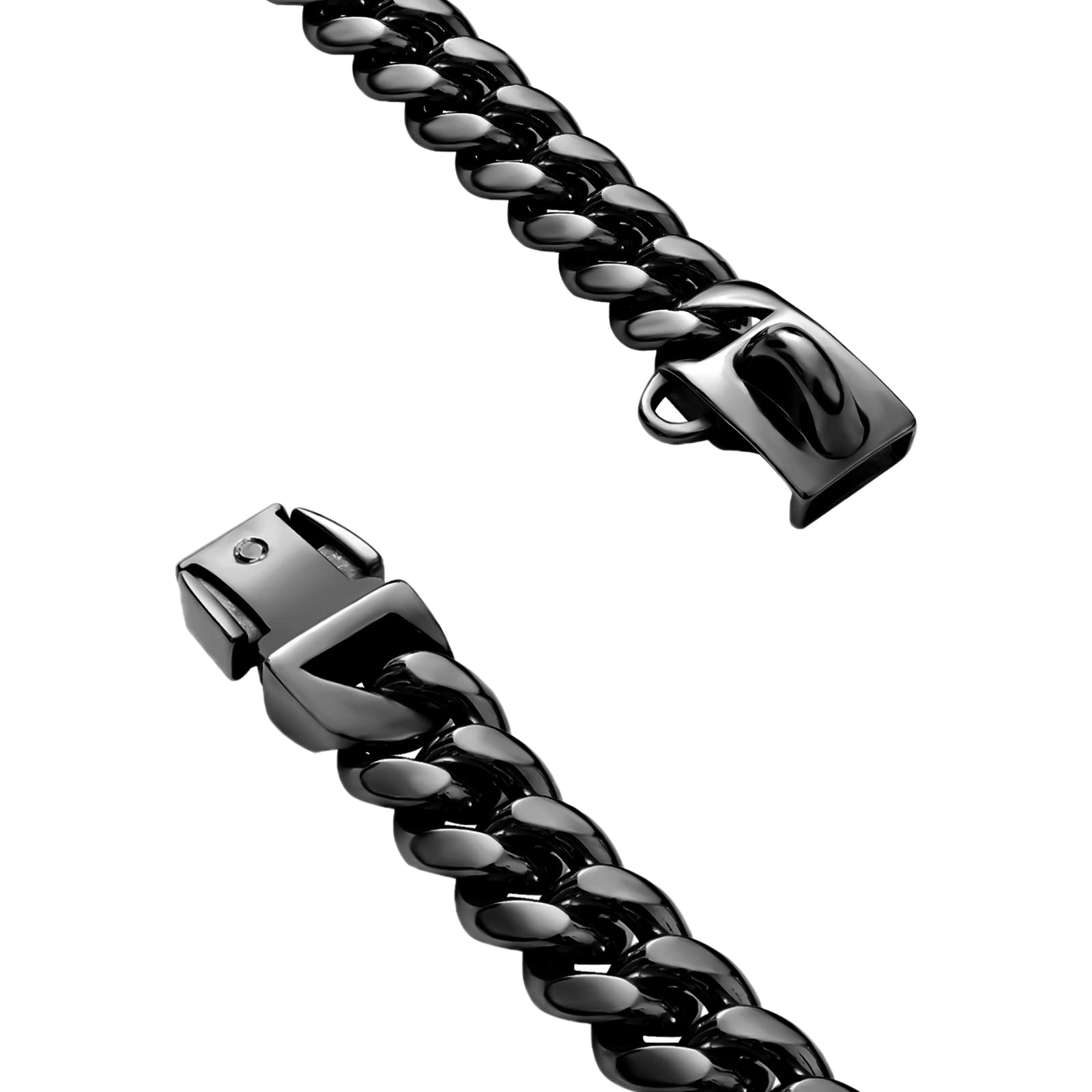 Stainless Steel Dog Collar, Cool Charm Bulldog Jewelry Necklace, Waterproof Rose Gold Black Silver Heavy Duty Curb Cuban Dog Col