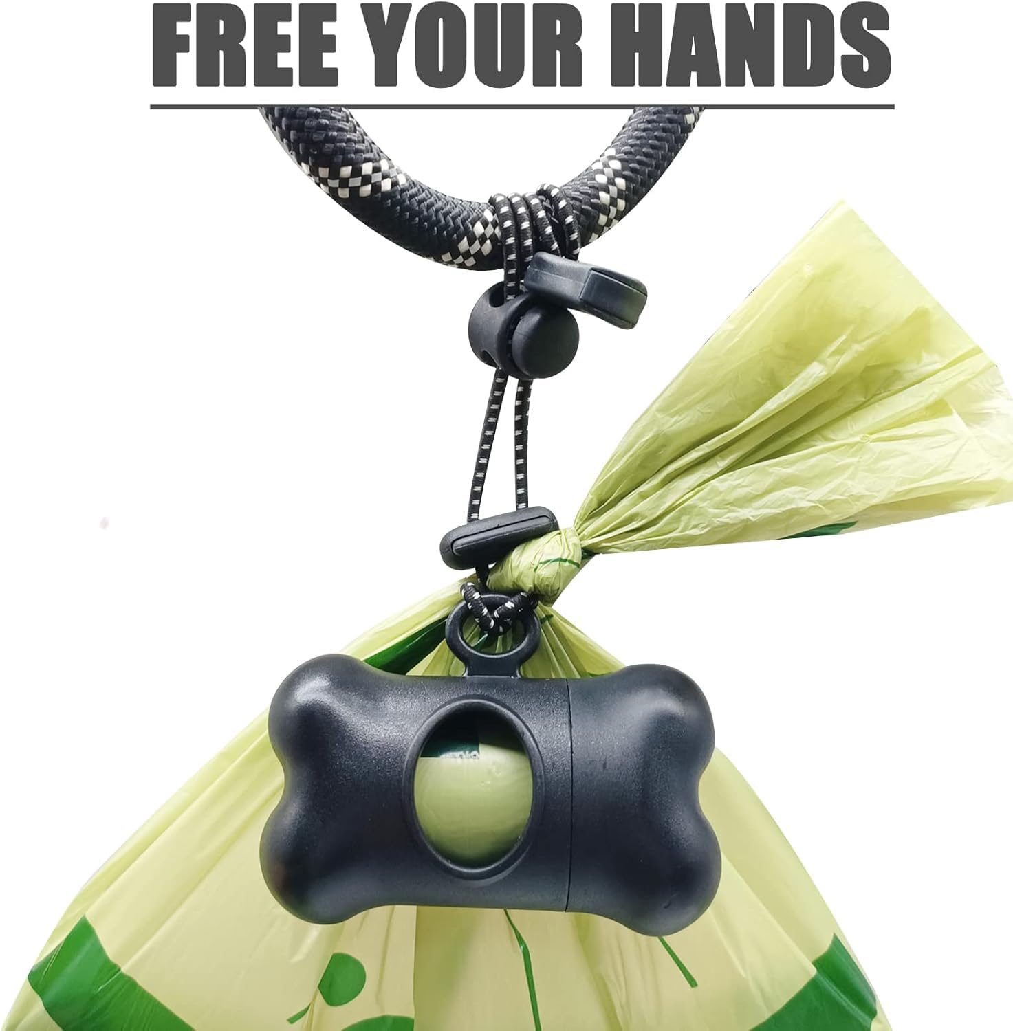 Shaouman Bone Shaped Dog Poop Bag Dispenser With Leakproof Bags, 135 Count, Black