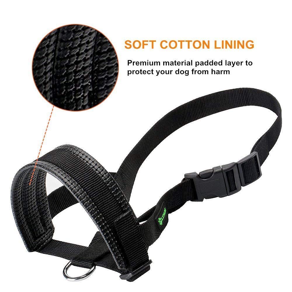 Dog Muzzle For Small, Medium, Large Dogs Prevent From Biting, Barking And Chewing, Adjustable Loop(S/Black)