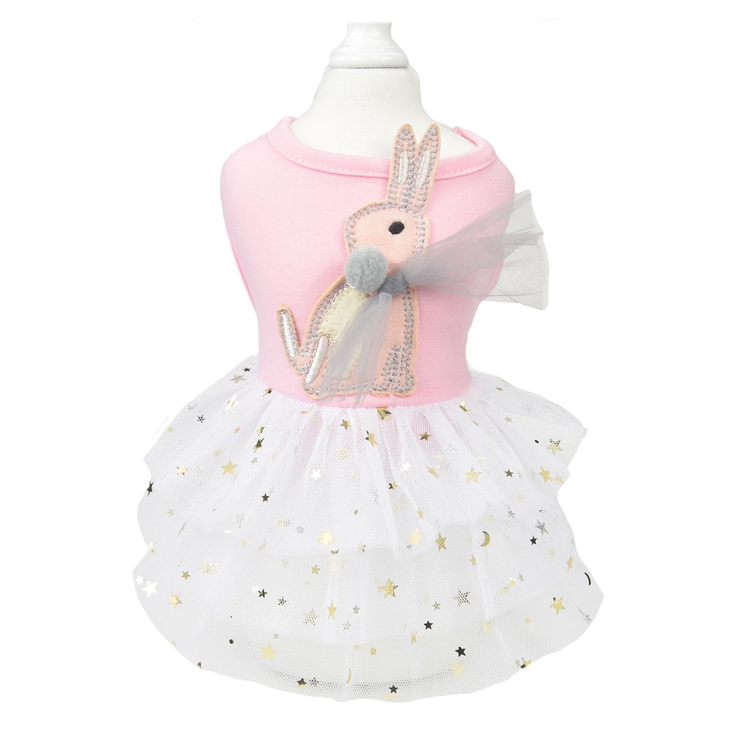 Fladorepet Happy Easter Dog Dress Pink Bunny Pet Cat Puppy Dresses Tutu Skirt Summer Small Dog Girl Shirt Clothes Rabbit Costume