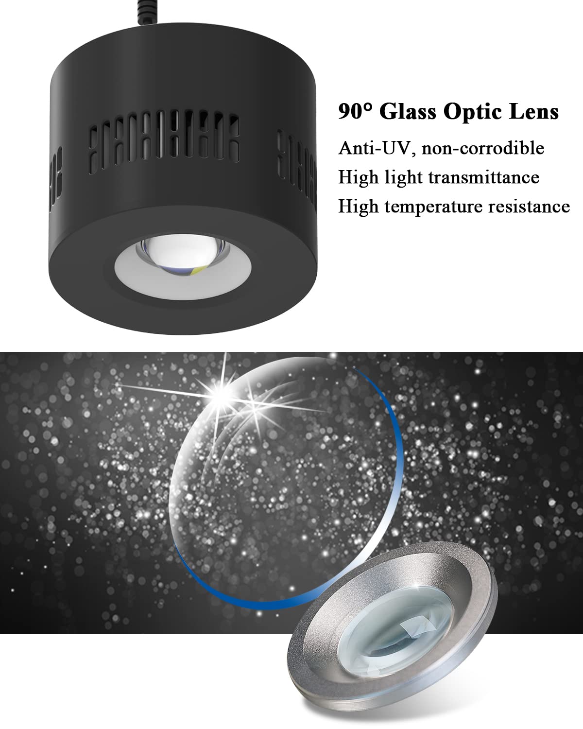 Lominie Planted Led Aquarium Light Upgraded 80W Dimmable Freshwater Fish Tank Clip On Aquarium Light Refugium 6500K Sunlight Full Spectrum For 10 Gallon Cube Tank With Gooseneck