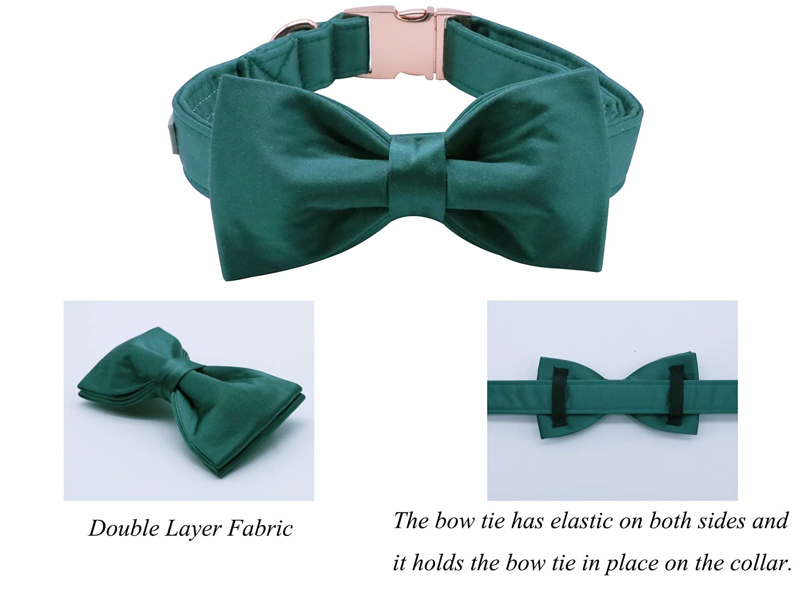 Lionet Paws Bowtie Dog Collar - Comfortable Silk Christmas Dog Collar With Detachable Bow Tie For Medium Dogs, Neck 13.5-22 Inch