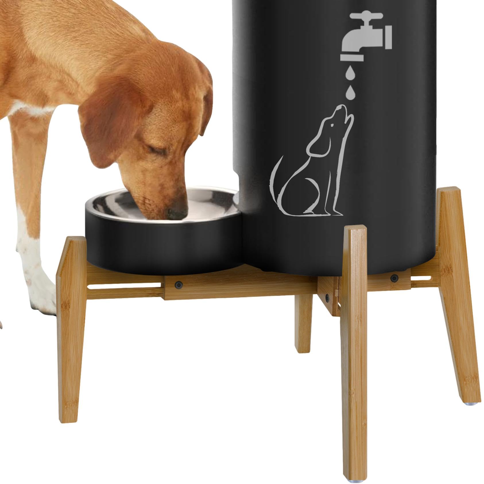 Stand for Dog Water and Food Dispensers - Holder for Medium Feeder-Jug Sizes, Expandable Width - [Dispenser not Included]