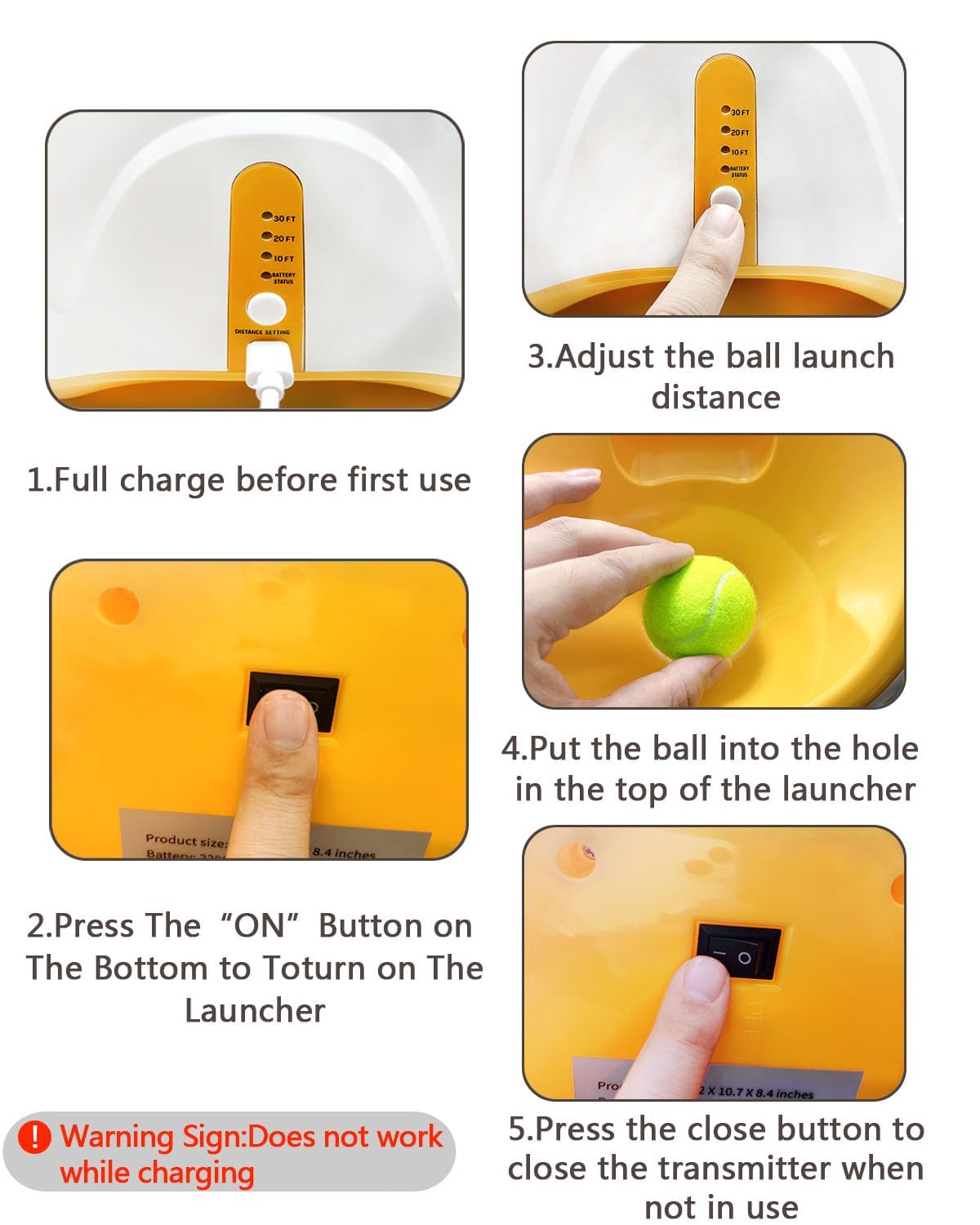 Rigshru Interactive Automatic Ball Launcher For Dogs - 12 Tennis Balls,Balllauncher For Medium & Small Dogs, Self-Throwing Machi