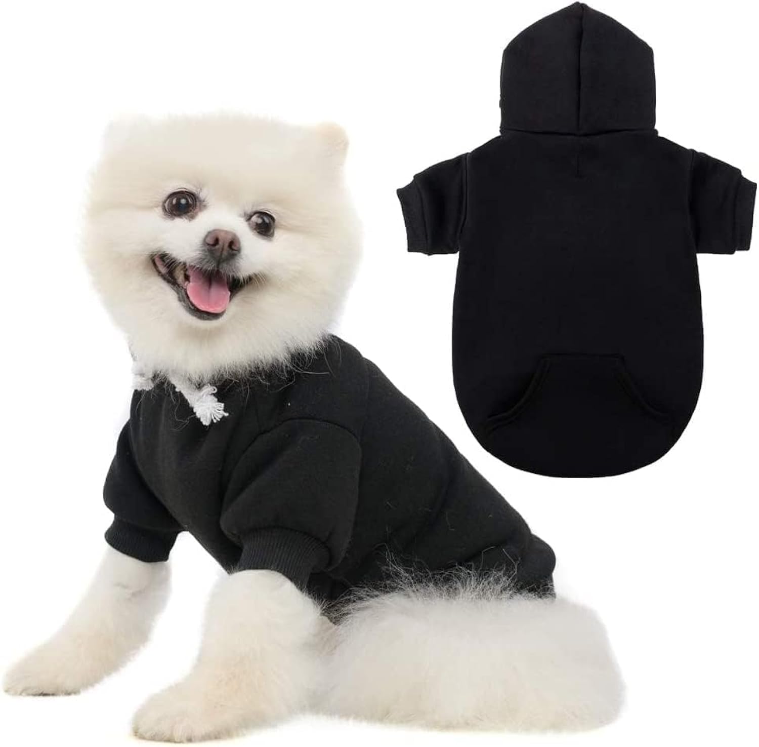 Basic Dog Hoodie - Soft And Warm Dog Hoodie Sweater With Leash Hole And Pocket, Dog Winter Coat, Cold Weather Clothes For Xs-Xxl