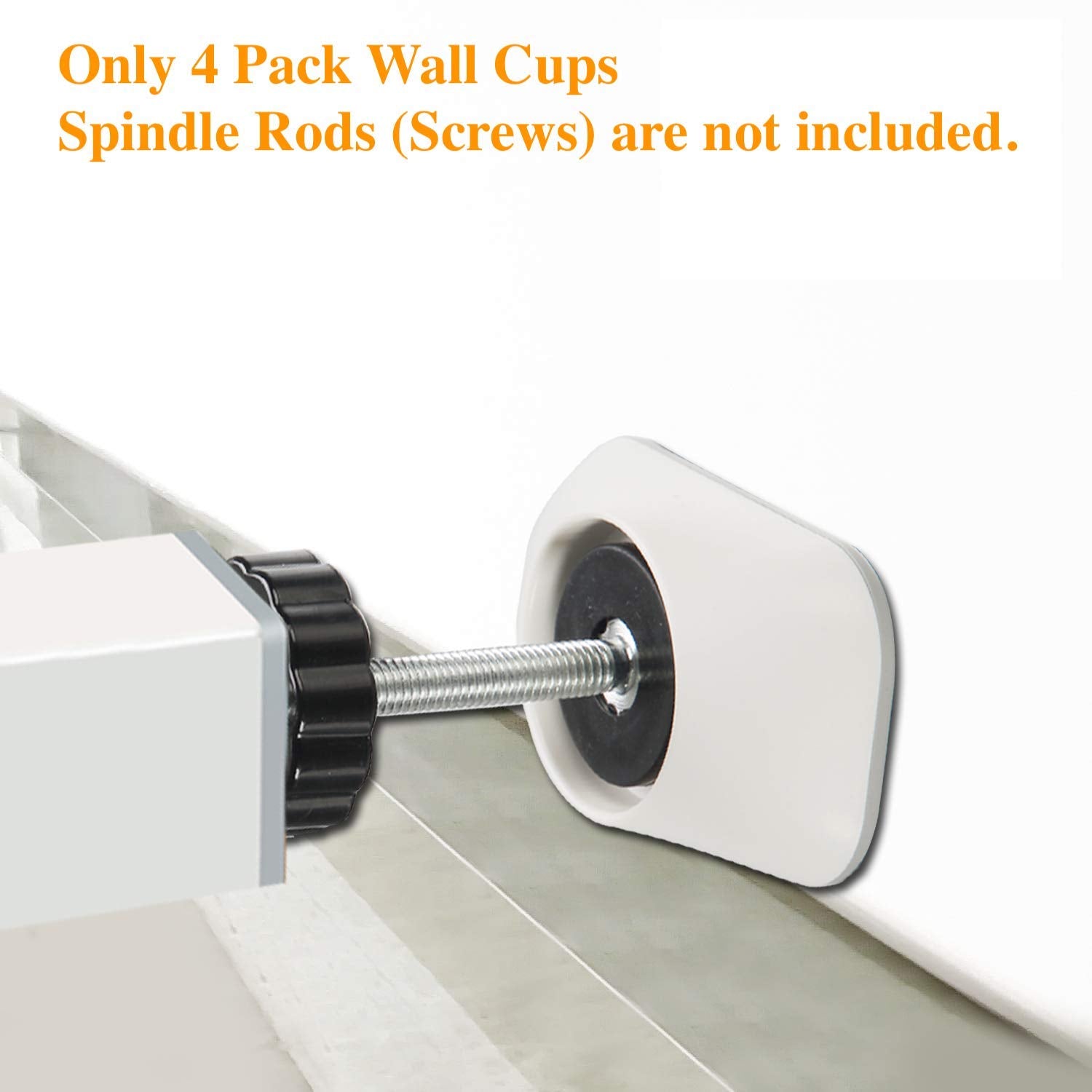 Baby Gates Wall Pads (4 Pack Guard) Safety Indoor Gate Wall Bumpers Protector - Improved Small Compact Wall Cups Saves Trim & Paint - Dog Pet Child Kid Walk Through Pressure Mounted Gates Guard