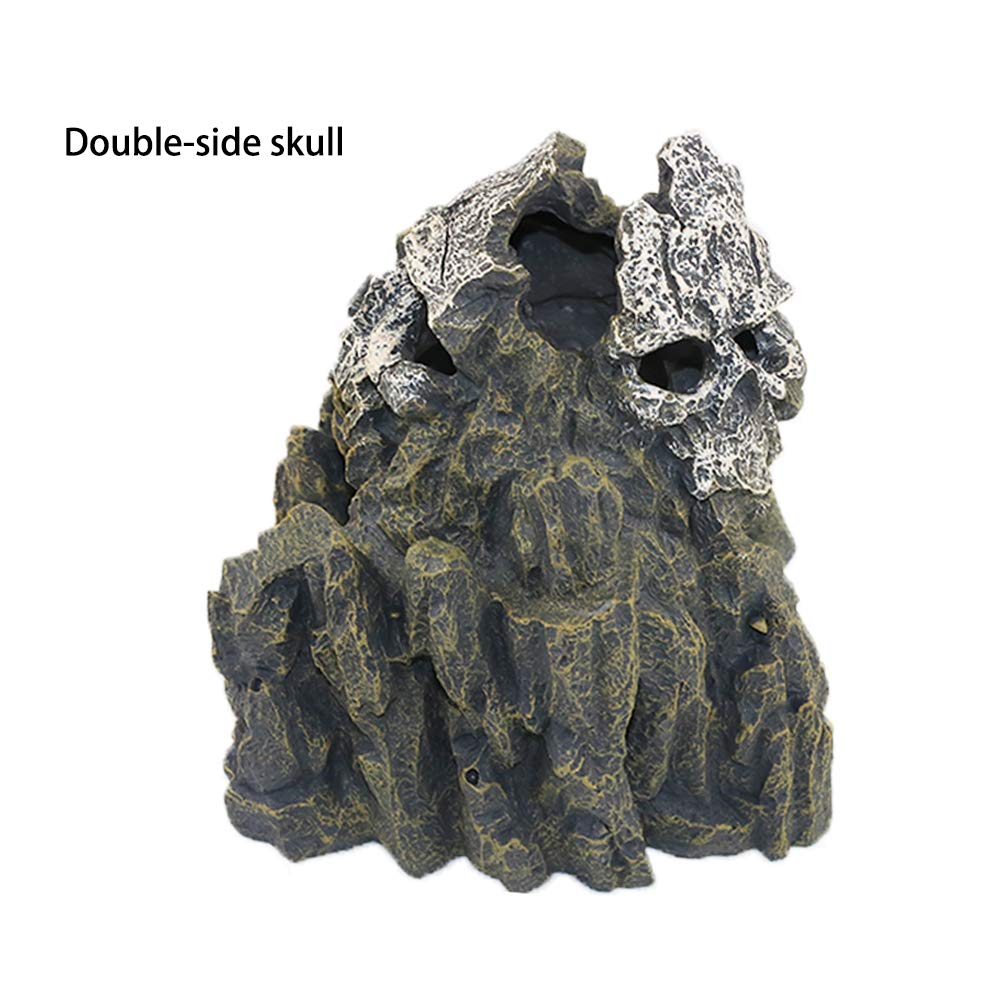 Ehc Skull Mountain Aquarium Ornament Fish Tank Decorations Small Terrain Scenery Decorations For Reptile Wargaming
