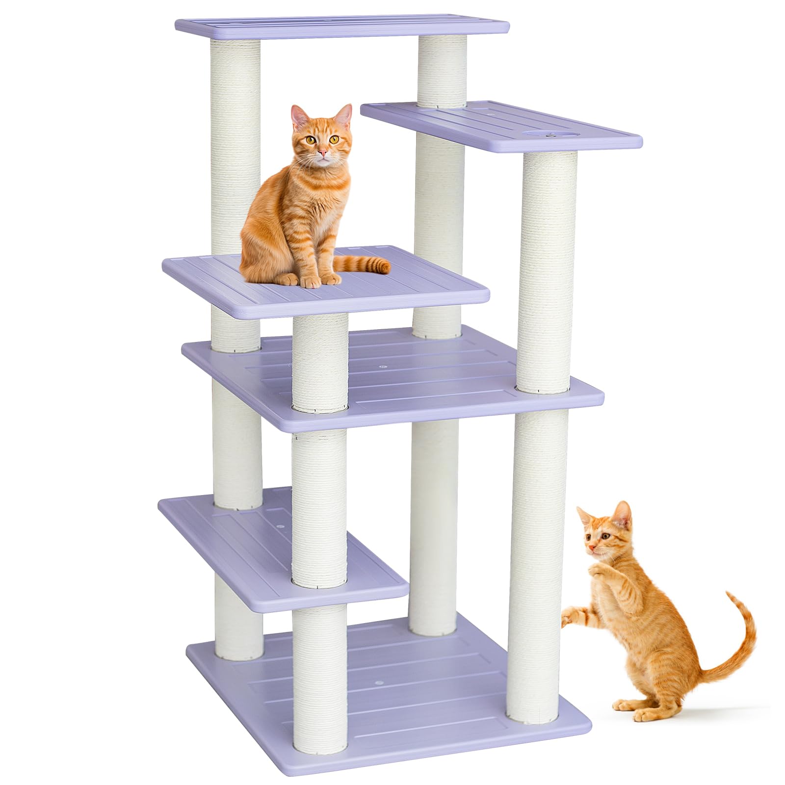 Maohegou 5 Level Cat Tree For Outdoor And Indoor Cats,Large Cat Tower With Scratching Posts 46 Inches