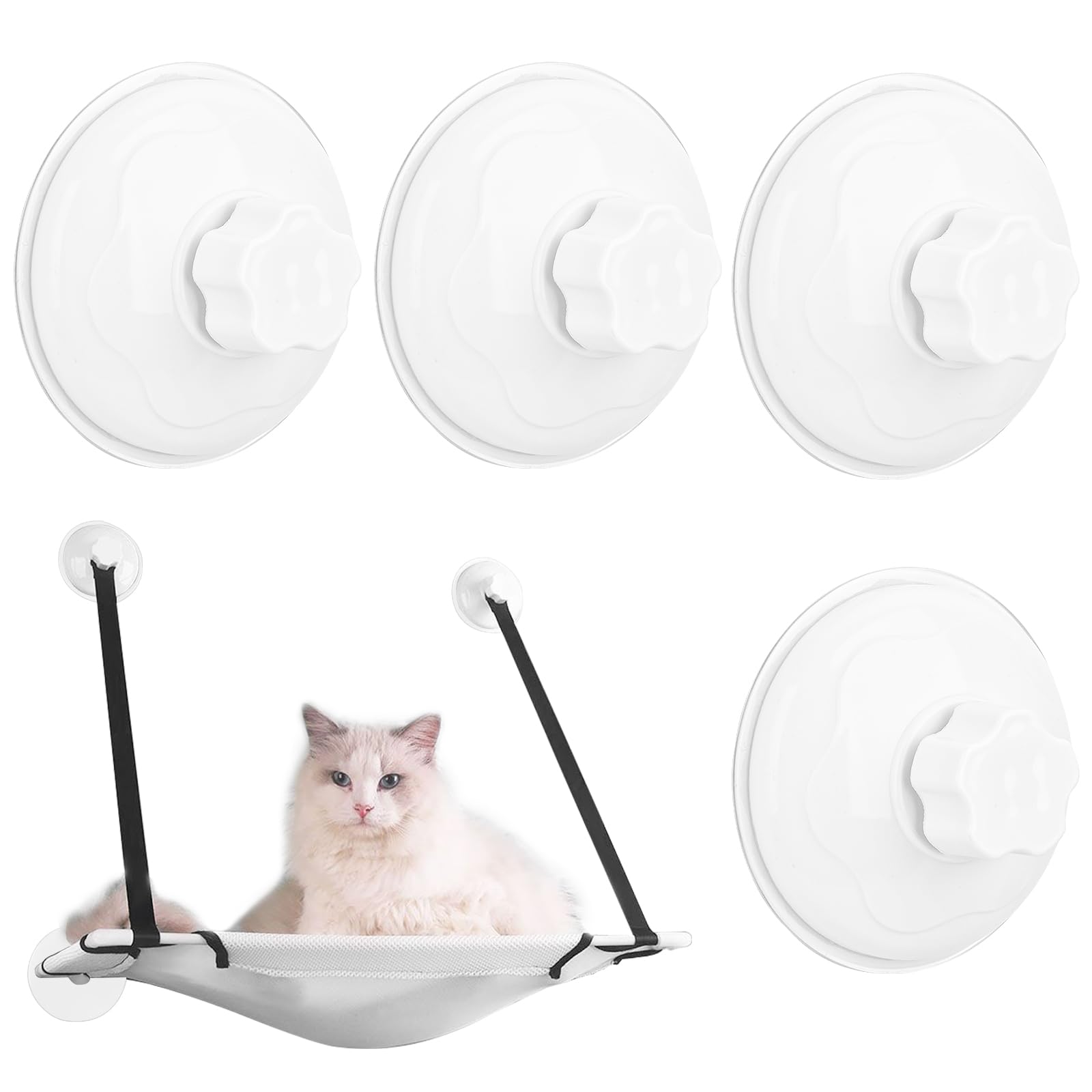 Accencyc Thick Suction Cup Cat Perches 4Pcs Cat Hammock Replacement Screw Suction Cups For Window Seat