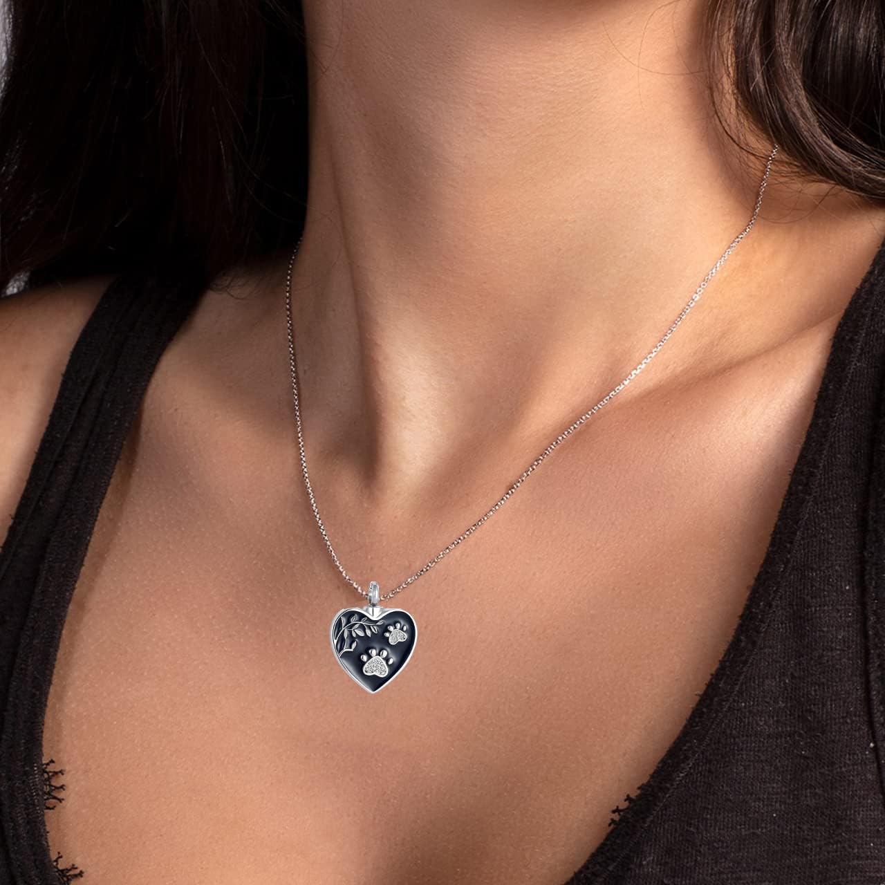 Nanmuc Pet Dog Cat Cremation Jewelry Urn Necklace For Ashes Holder Keepsake Memorial Animal Stainless Steel Pendant