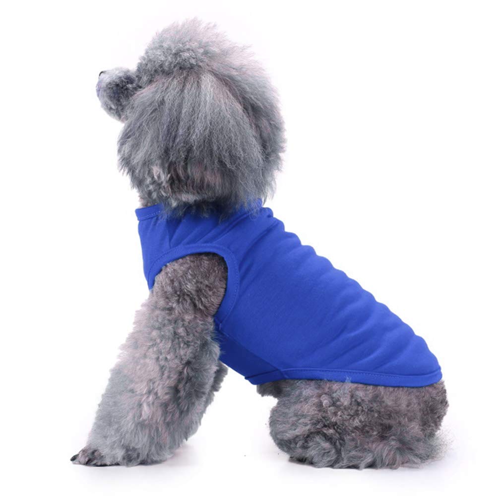 Chol&Vivi Dog Clothes, 2Pcs Soft Cotton T-Shirts For Small, Medium, Large, Extra Large Dogs (Black And Blue, S (16'' Chest))