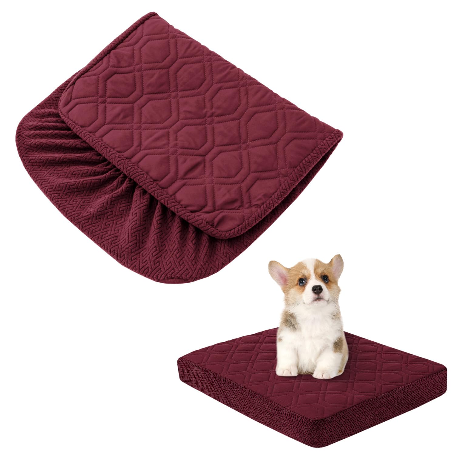 Dog Bed Covers Only - Waterproof Dog Bed Covers Quilted, Replacement Washable Pet Puppy Bed Cover For Dog Cat, Cushion Cover 30L