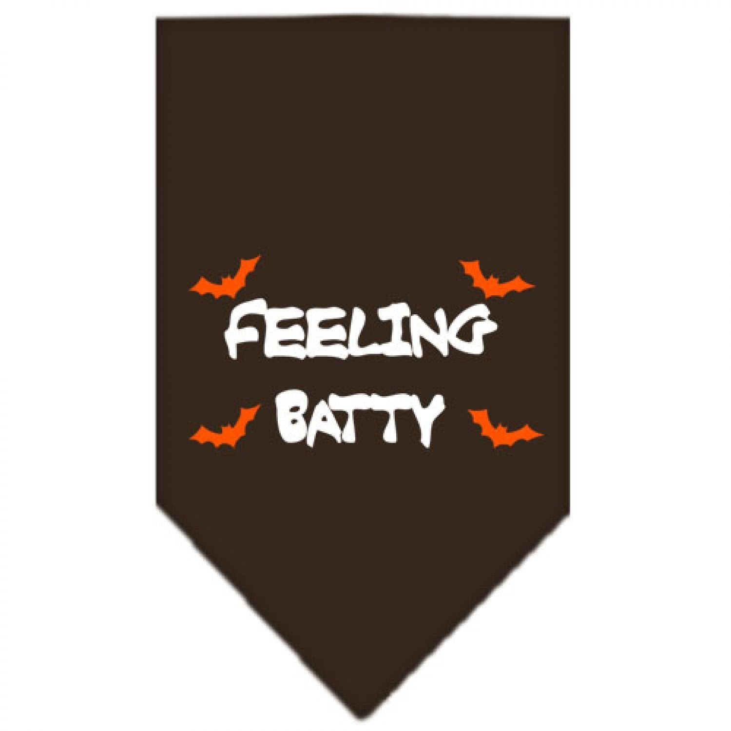Halloween Pet and Dog Bandana Screen Printed, "Feeling Batty" Cocoa Large