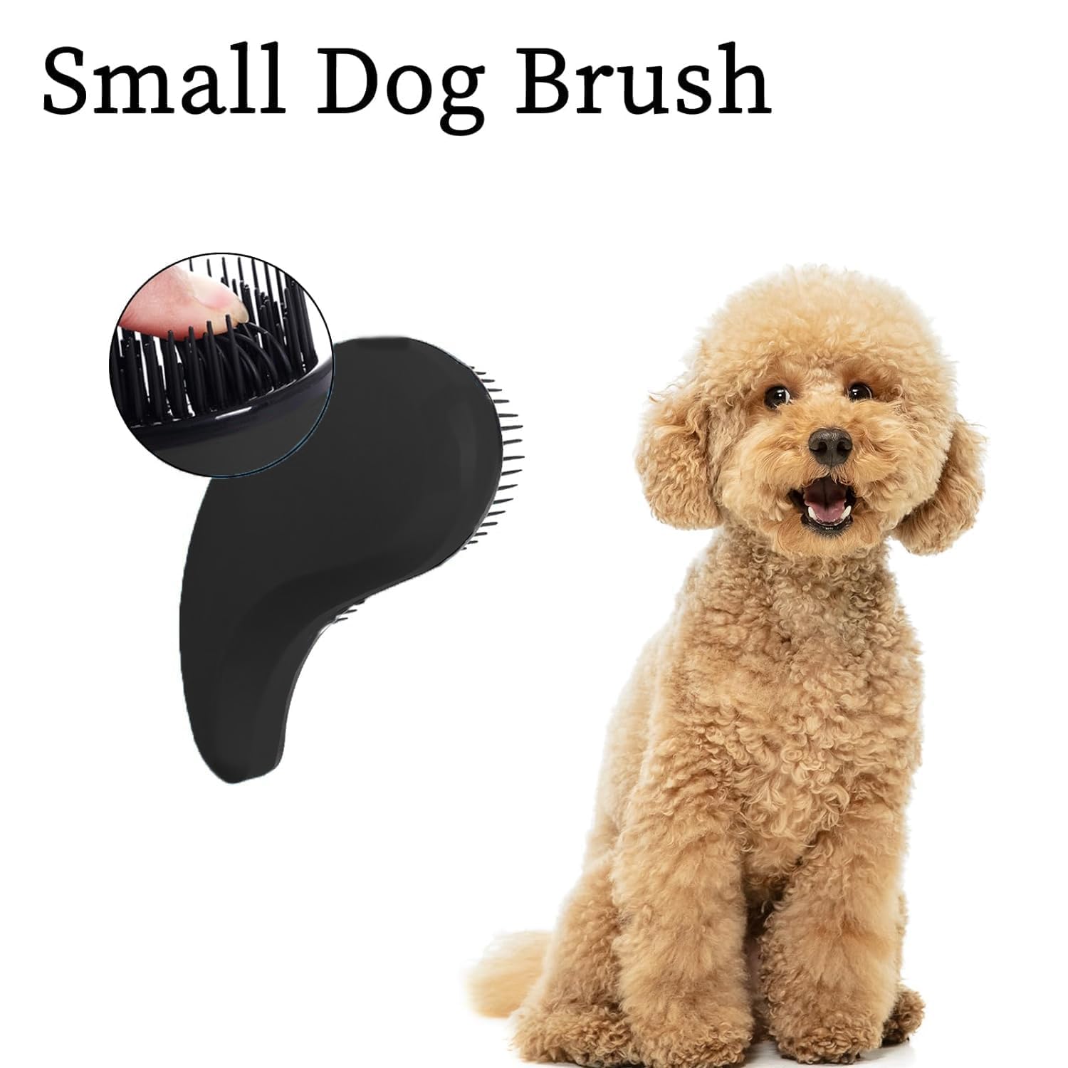 MAEELOU Small Dog Brush- Grooming Tool for Teddy, Yorkies, Maltese, Shih Tzu, Chihuahua - Puppy Hair Brush (Black)