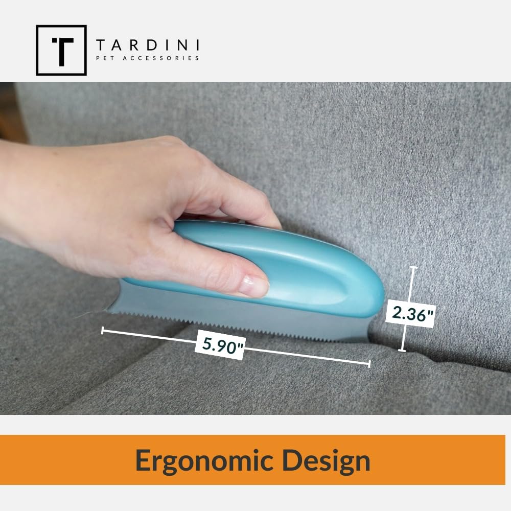 Tardini Pet Hair Removal Tool - Turqoise Fur Remover for Car & Home - Ideal for Cat & Dog Hair, Upholstery & Carpet Cleaning Kit