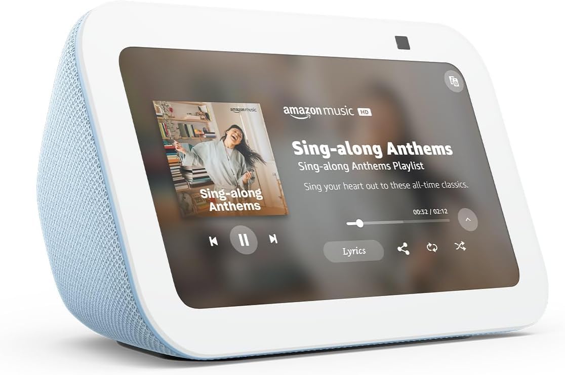 Amazon Echo Show 5 (newest model), Smart display with Alexa+ Early Access, 2x the bass and clearer sound, Cloud Blue