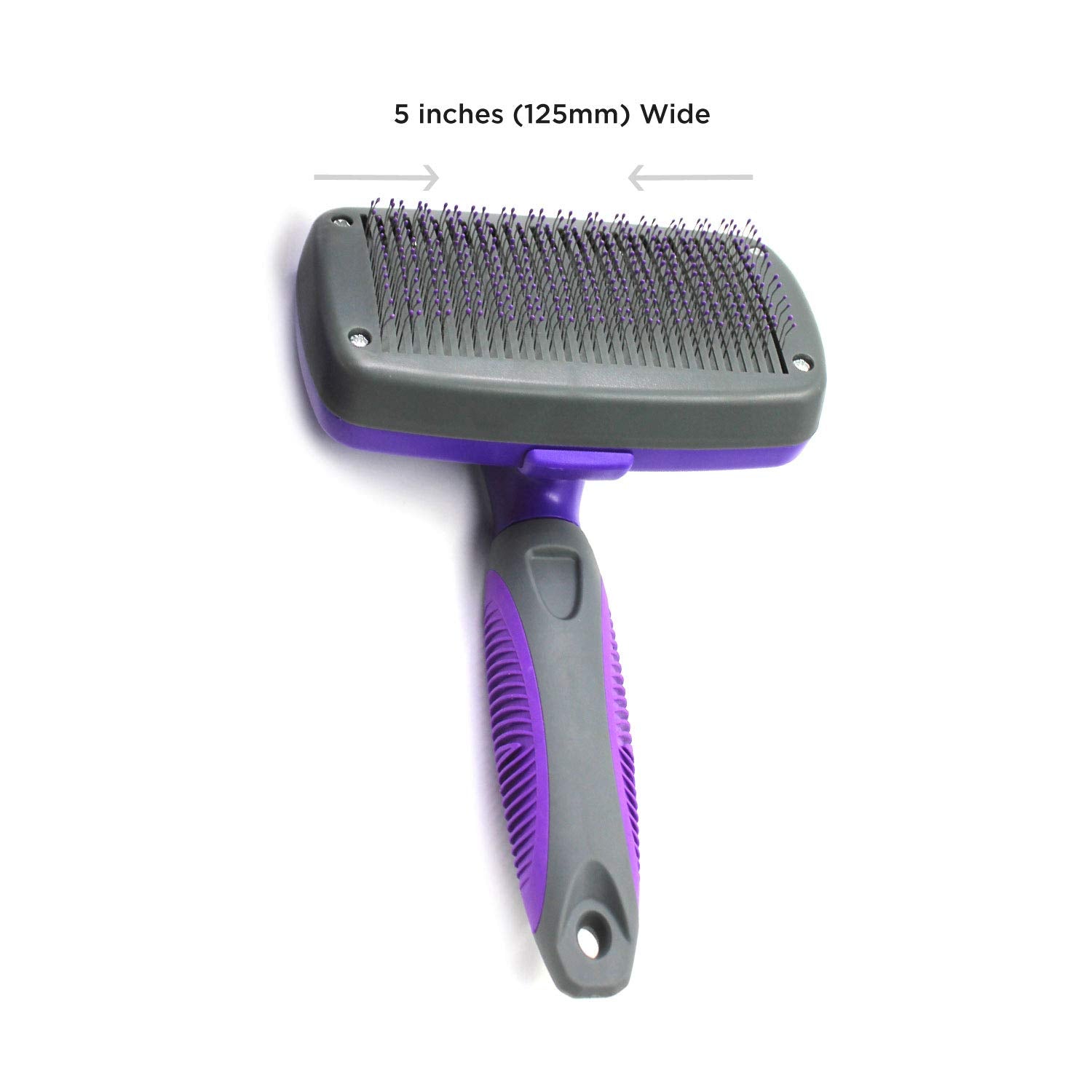Hertzko Self-Cleaning Slicker Brush for Dogs & Cats - Grooming Tool for Shedding, Sensitive Skin, Regular Size, Purple