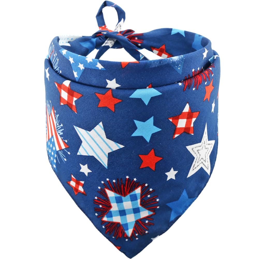 American Flag Dog Bandana 5Th Of July Pet Clothes Patriotic Reversible Triangle Bibs Scarf Accessories For Cats Animals