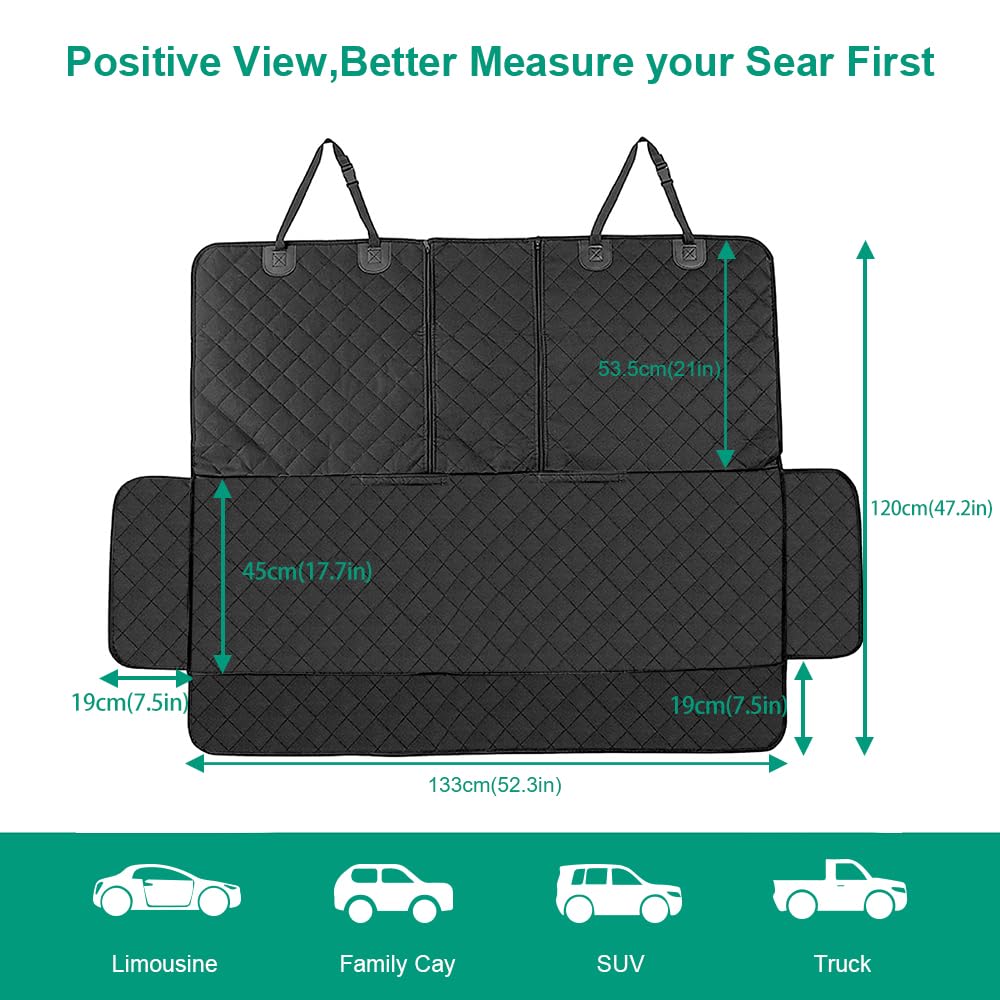 ANOSOSPECIAL Dog Car Seat Cover for Back Seat Cover,Non Stick Fur Rear Seat Protector for Pet,Nonslip Waterproof Durable Univers