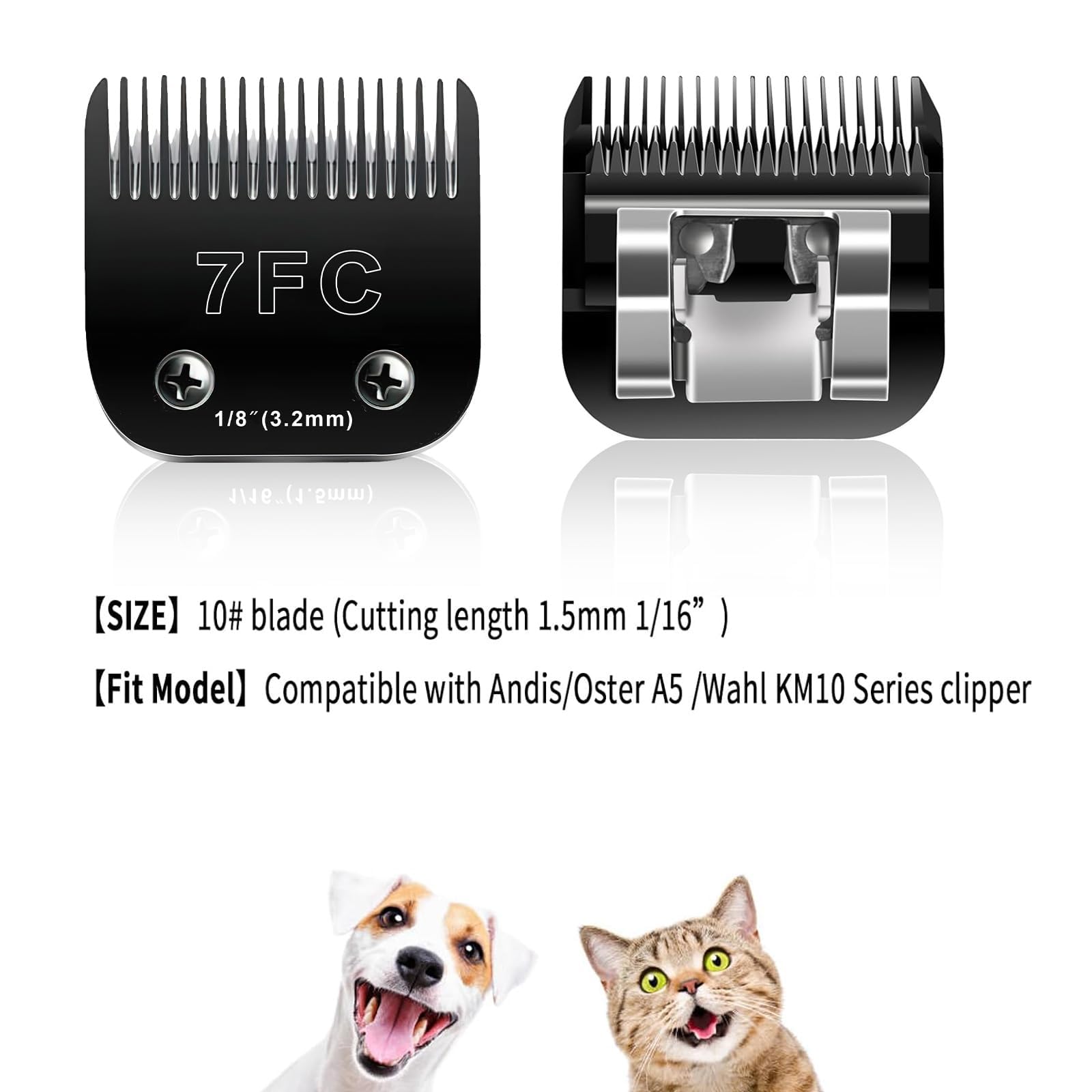 6pcs Dog Grooming Replacement Blades Compatible with Andis/Oster A5/Wahl KM-10 Series Dog Clippers,Detachable Clipper Replacemen