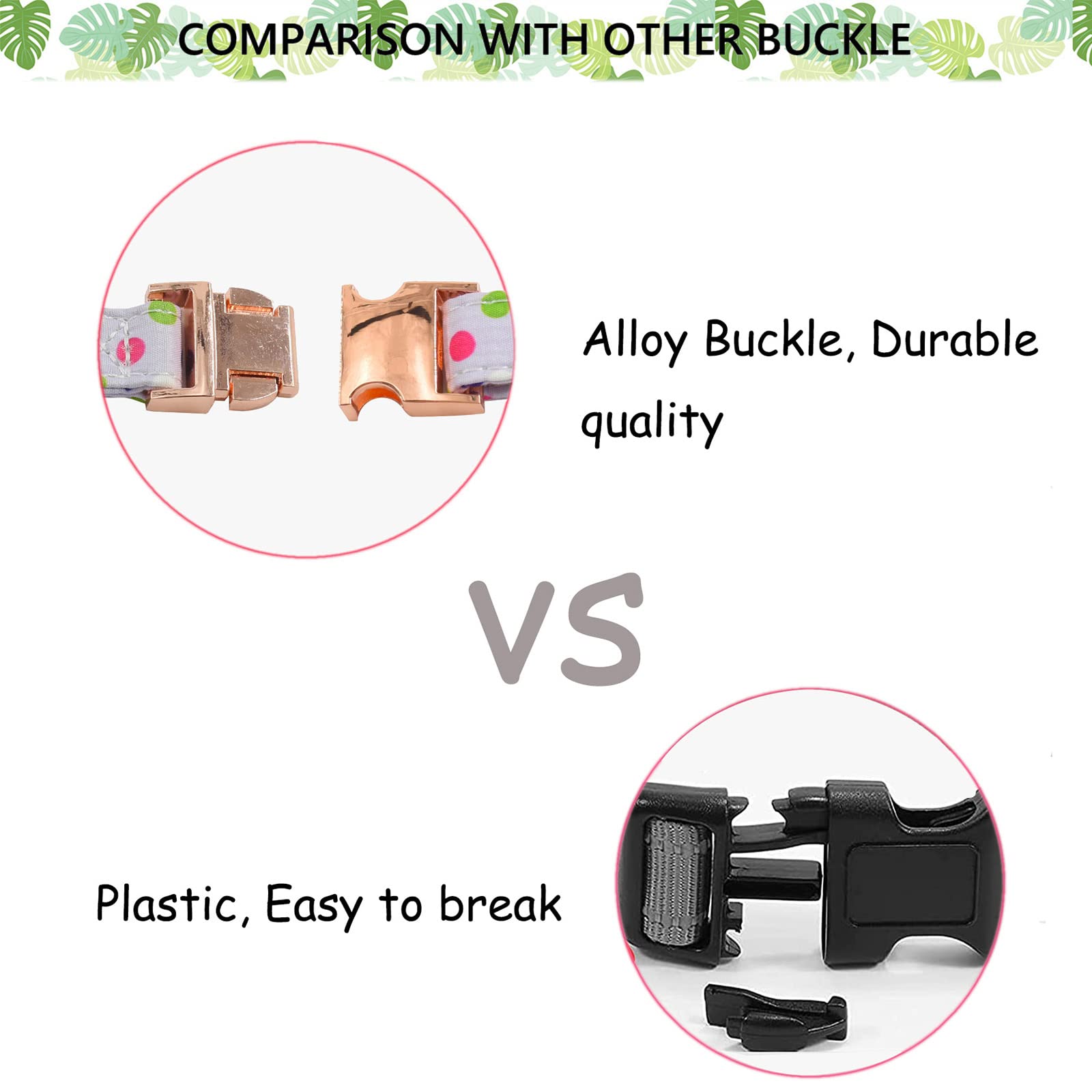 Metal Buckle Dog Collar, Durable Adjustable Dog Collar Soft For Small Medium Large Dogs (Purple Point, S(10-14In)