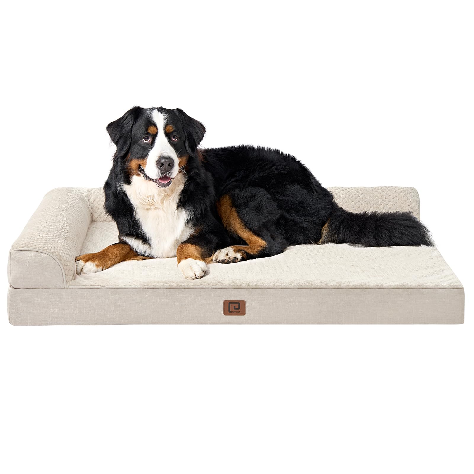 Eheyciga Memory Foam Dog Bed Xxl, Giant Dog Bed Orthopedic With Washable Removable Cover, Waterproof Pet Bed Couch For Jumbo Dogs, 48X36X7 Inches, Beige