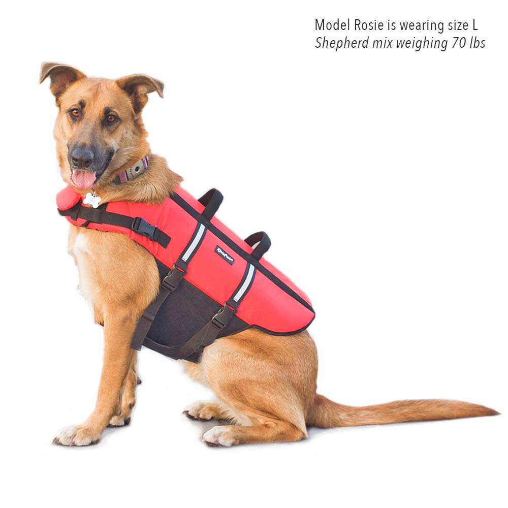 ZippyPaws Adventure Dog Lifejacket - Red, X-Small, for Swimming & Swim Training, Model ZP497