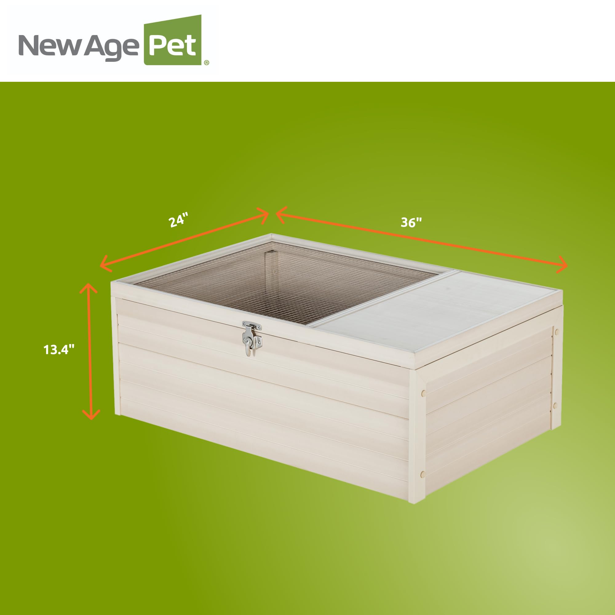 New Age Pet Ecoflex Sonoran Tortoise House - Durable, Non-Toxic Wood Plastic Composite Habitat With Neverust Stainless Steel Mes