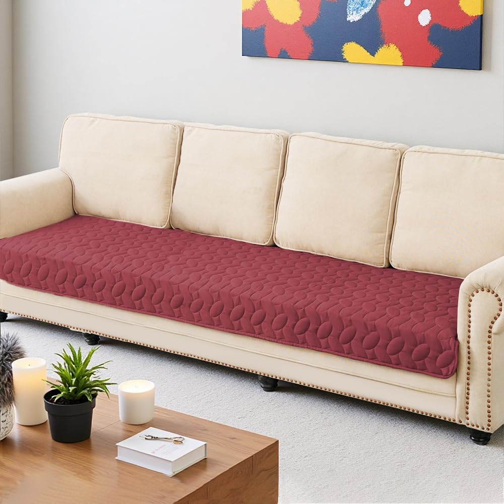 Ameritex Waterproof Pet Bed Cover Anti-Slip Dog Bed Blanket for Sofa and Furniture Waterproof New Pattern Design (Burgundy, 30x9