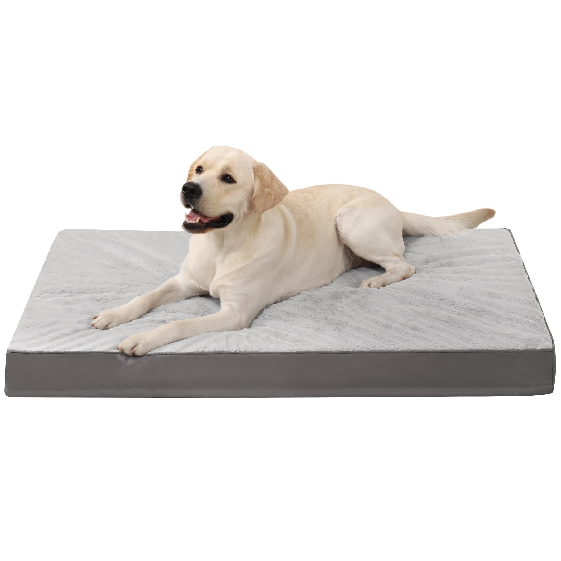 KSIIA Large Orthopedic Dog Bed, Waterproof Washable Dog Mattress with Removable Cover, Egg Foam Crate Mat with Reversible Design
