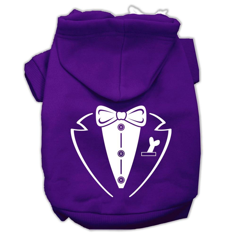 Pet Dog & Cat Hoodie Screen Printed, &quot;Tuxedo&quot; Purple 3XL (25-35 lbs.)