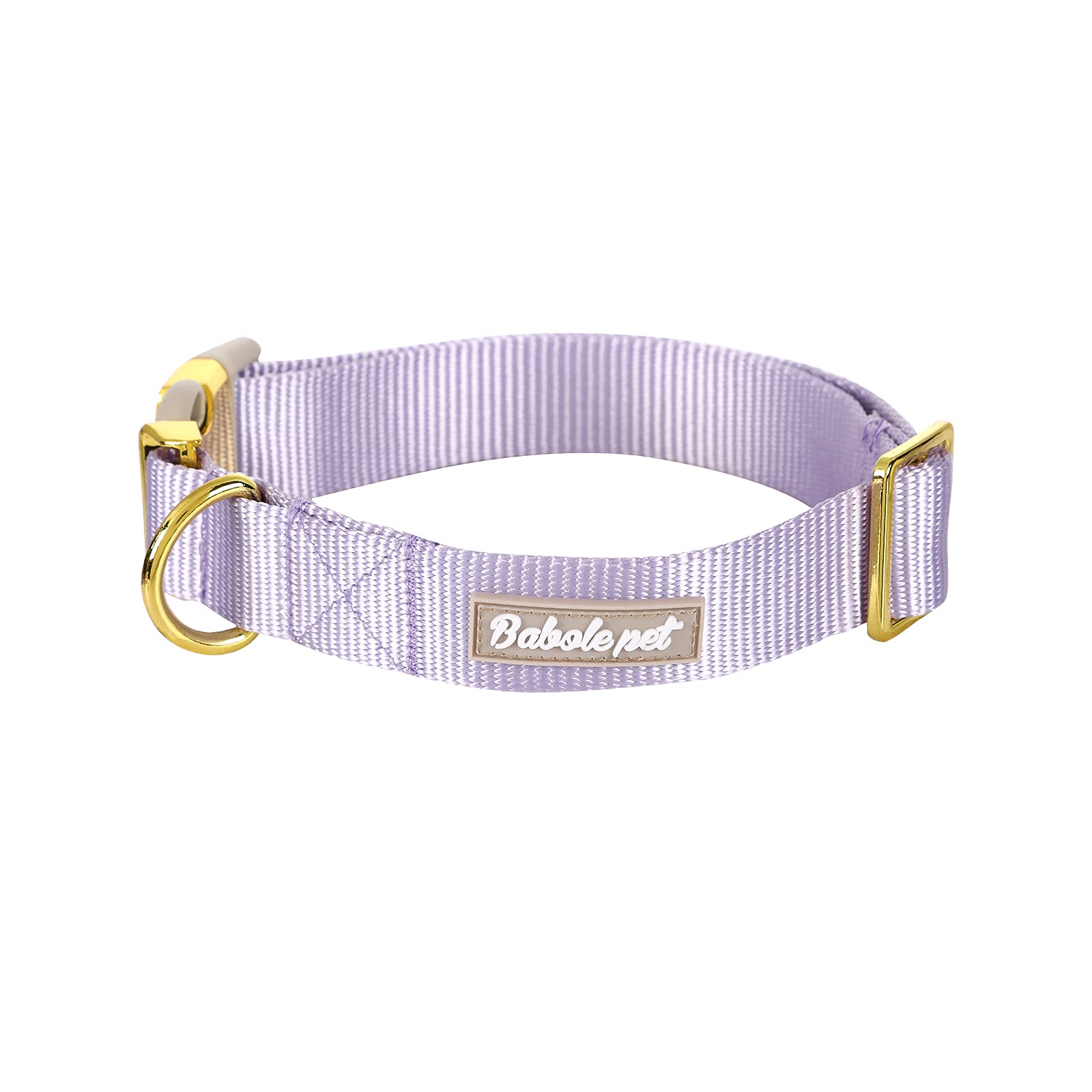 Babole Nylon Dog Collars Lavender For Small Puppy Dog,13 Colors,Adjustable Soft Comfortable Pet Collars With Safety Metal Buckle For Medium Large Boy&Girl&Female Dog(L)