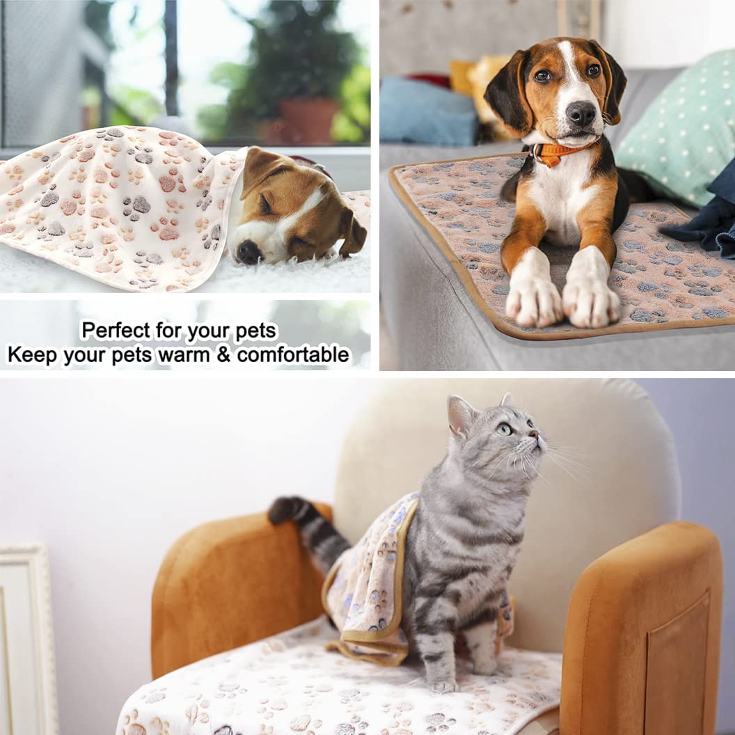 Miwopet 3 Pack Cat And Dog Blanket Soft & Warm Fleece Flannel Pet Blanket, Great Pet Throw For Puppy, Small Dog, Medium Dog & La