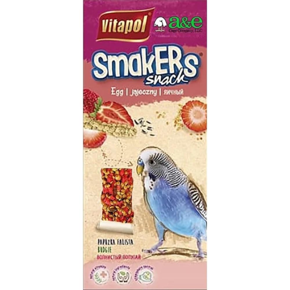 A&E Cage Co. Smackers Treat Sticks For Parakeet In Strawberry Flavor