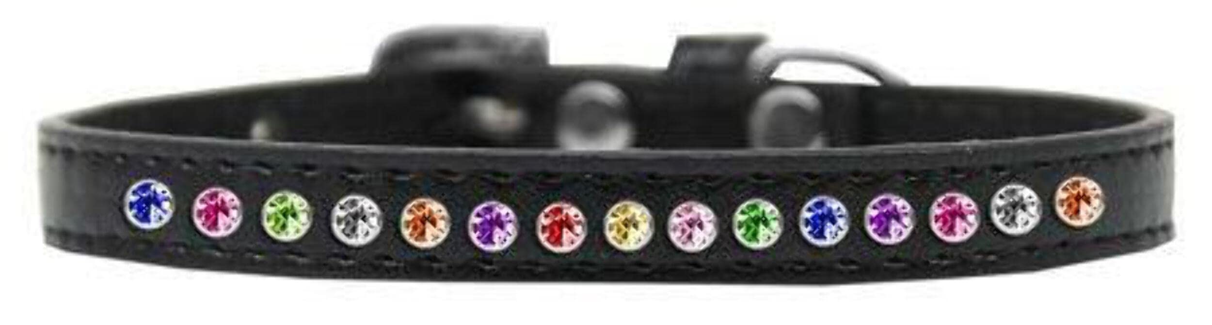 Mirage Pet Products One Row Confetti Red Puppy Dog Collar, Size 8