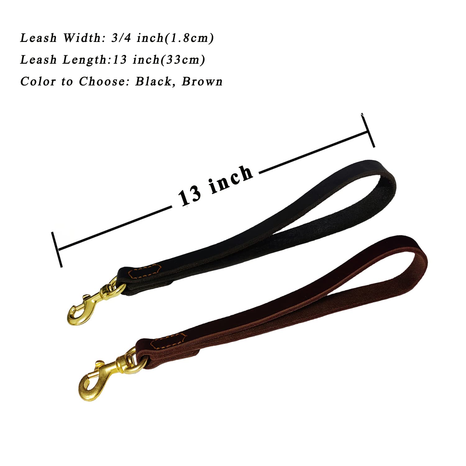 Lwbmg Leather Short Dog Leash 12 Inch Short Dog Traffic Lead Leash For Large Dogs Training And Walking Black