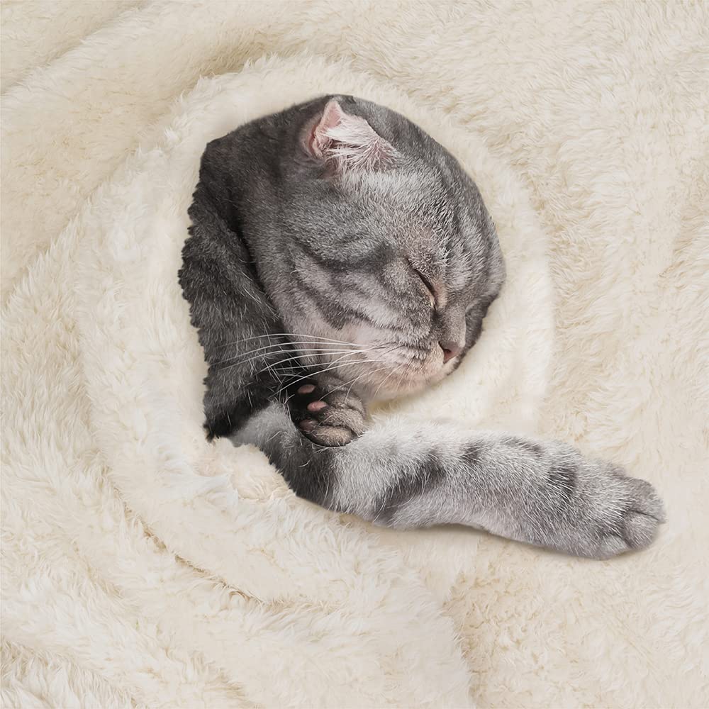 Petami Fluffy Dog Blanket For Small Medium Large Dogs, Sherpa Soft Warm Pet Fleece Throw For Indoor Cats, Fuzzy Plush Shaggy Blanket Furniture Protector Sofa Couch Bed, Beige 40X60