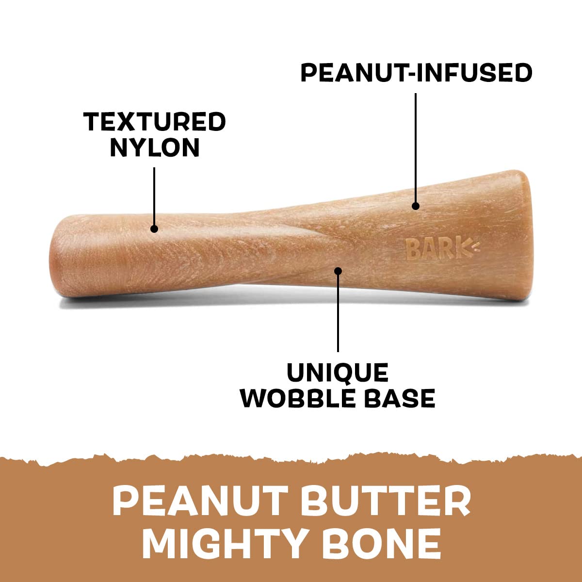 Barkbox Super Chewer Tough Dog Chew Toys For Aggressive Chewers, Dental Stimulating (Pb Bone - Small)