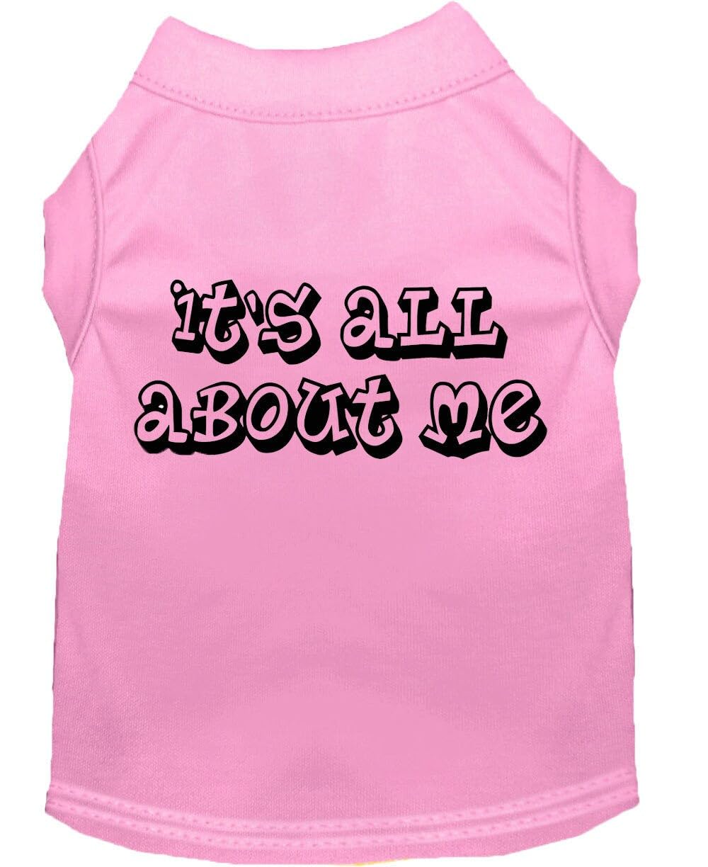 Pet Dog & Cat Shirt Screen Printed, 'It'S All About Me' Light Pink 2Xl (20-25 Lbs.