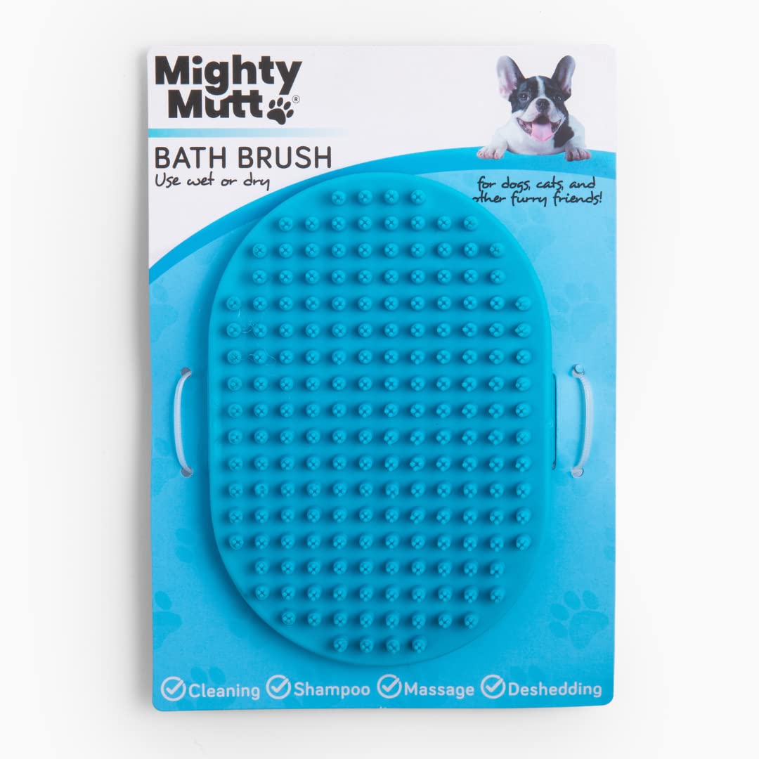 Mighty Mutt Pet Grooming Brush | Rubber Soft Bristles For Deep Cleaning | Massage Brush For Dogs And Cats | 1 Pc