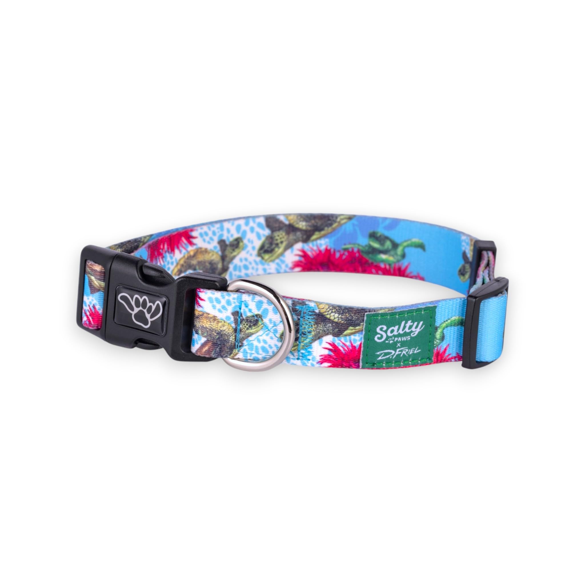 Shaka'S Salty Paws Boy & Girl Dog Collar Small Medium Large (Small Dog Collar Adj. 10-16' For Dogs Up To 25 Lbs, Turtles Dog Co